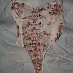 Floral lingerie Bodysuit
